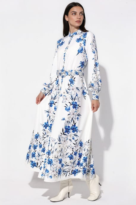 Bloemrijke Maxi Hemdress met Ceintuur - Image 2