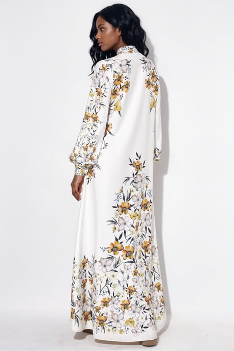 Floral Gevuld Maxi Hemdjurk - Image 3