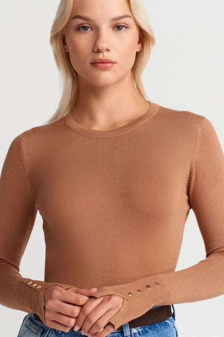 Geribbeld Crew Neck Slim Fit Trui - Image 3