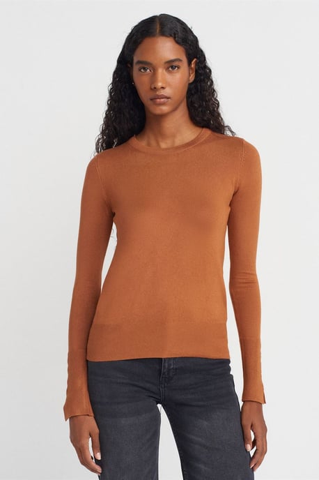 Geribbelde Crew Neck Slim Fit Trui - Image 1