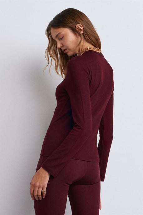 Slim Fit V-hals Knopenblouse - Image 2
