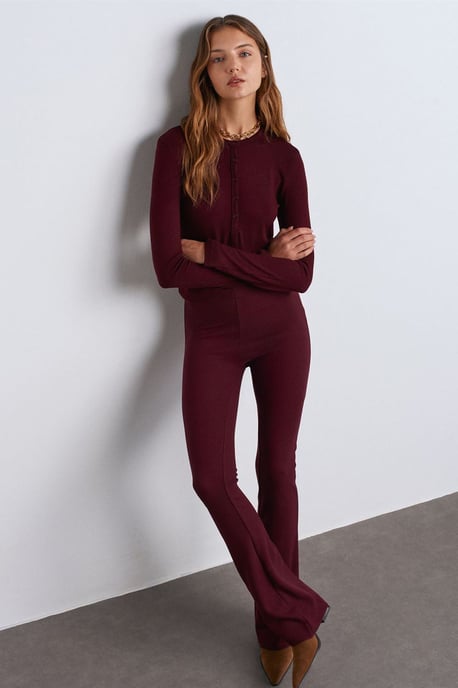 Slim Fit V-hals Knopenblouse - Image 3
