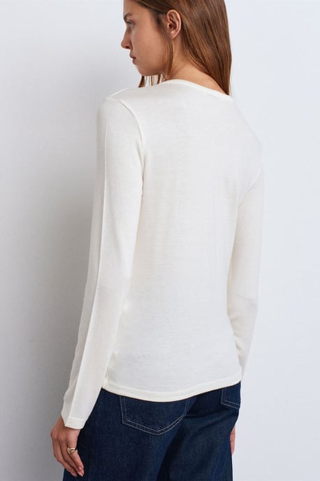 Slim Fit V-hals Knopenblouse - Image 2