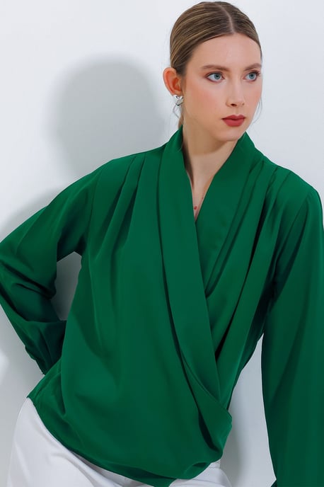 Sjaalkraag Losse Pasvorm Blouse - Image 4