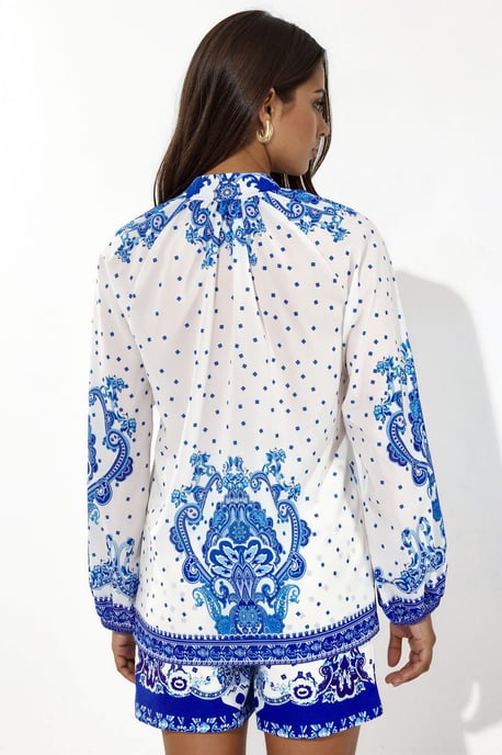 Paisley Geweven Playsuit Met Strikdetail - Image 3