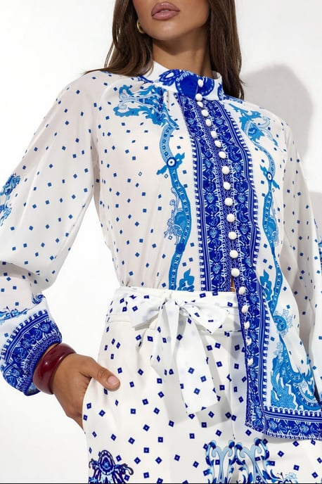 Paisley Geweven Playsuit Met Strikdetail - Image 4