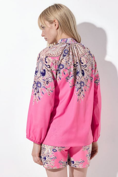 Paisley Woven Jumpsuit Met Strikdetail - Image 4