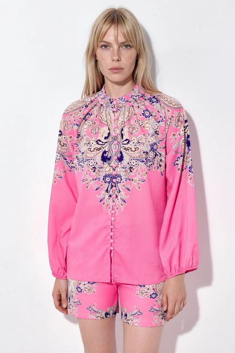 Paisley Woven Jumpsuit Met Strikdetail - Image 5