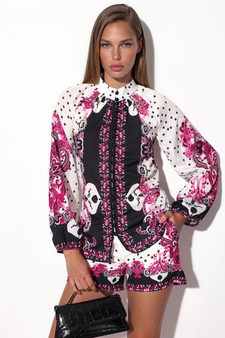 Paisley Geweven Playsuit Met Strikdetail - Image 1