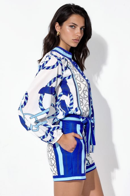 Paisley Geweven Playsuit Met Strikdetail - Image 3