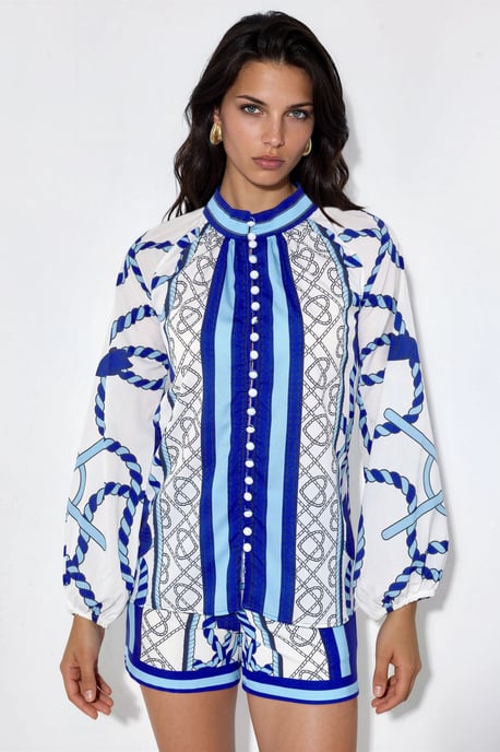 Paisley Geweven Playsuit Met Strikdetail - Image 5