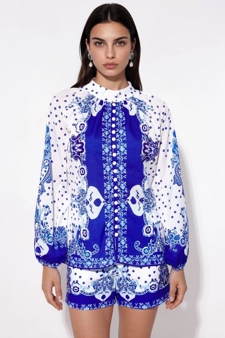 Paisley Geweven Playsuit Met Strikdetail - Image 5