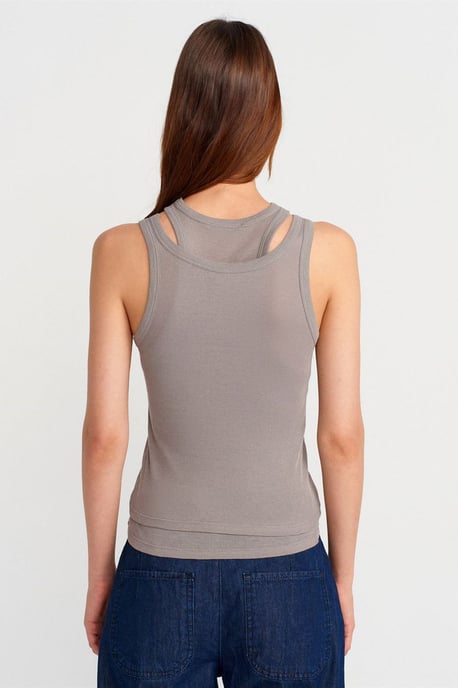 Katoenen Geribde Crop Cami - Image 2