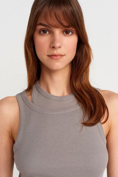 Katoenen Geribde Crop Cami - Image 3