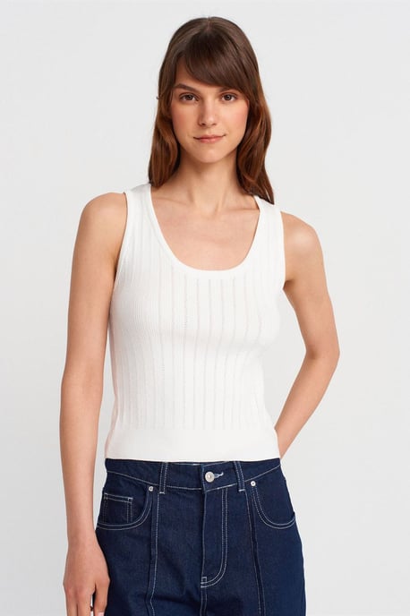 Geribbelde Mouwloze Slim-fit Blouse - Image 1
