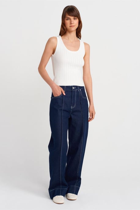 Geribbelde Mouwloze Slim-fit Blouse - Image 4
