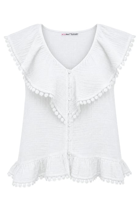 Katoenen V-hals Mouwloze Blouse - Image 1