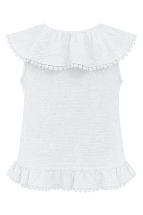 Katoenen V-hals Mouwloze Blouse - Image 3