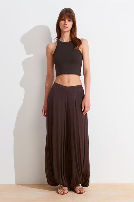 Geribbelde katoenen sweater zonder mouwen Crop Top - Image 5