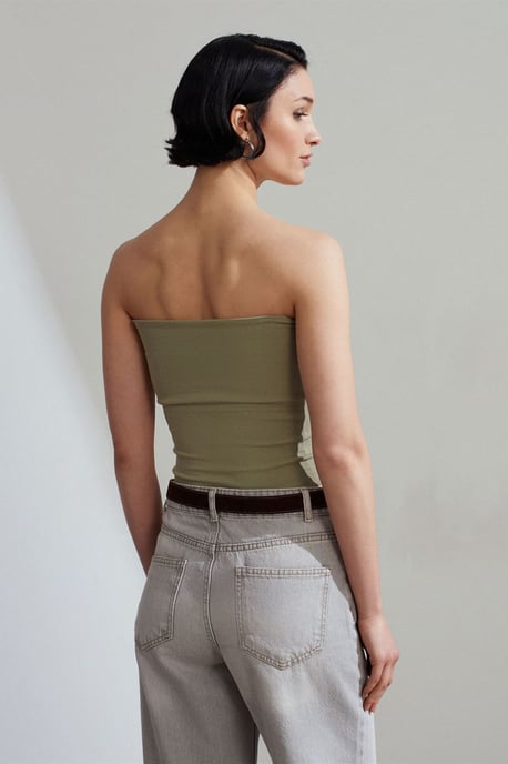 Strapless Bodycon Bandeau Blouse - Image 2