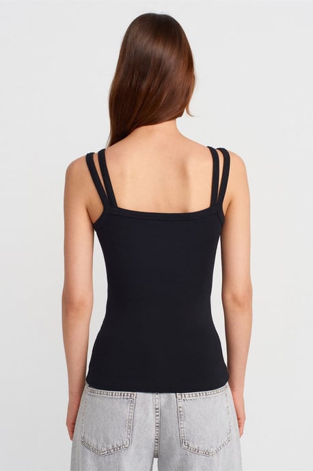 Geribbelde Mouwloze Blouse met Vierkante Halslijn - Image 2