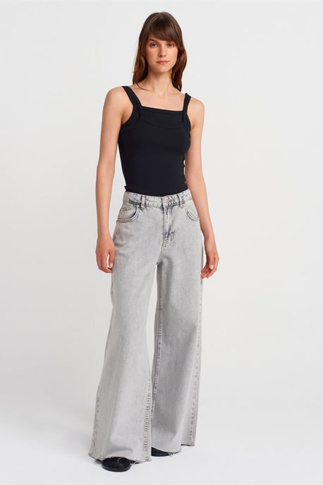 Geribbelde Mouwloze Blouse met Vierkante Halslijn - Image 4