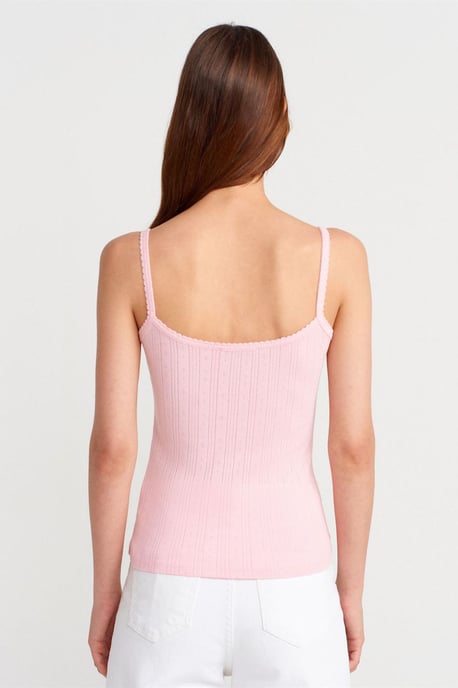Slim Fit Geribbelde Katoenen Camisole Top - Image 2