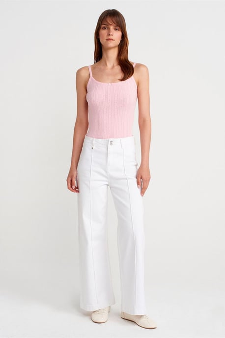 Slim Fit Geribbelde Katoenen Camisole Top - Image 4