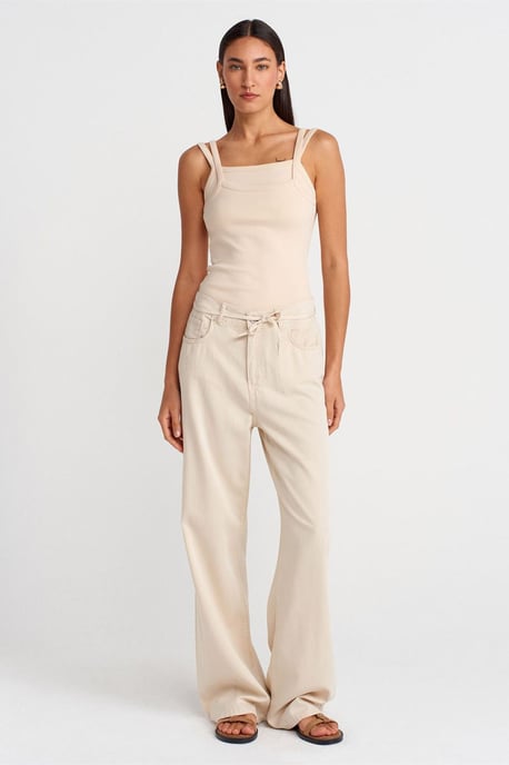 Geribbelde Mouwloze Blouse met Vierkante Halslijn - Image 4