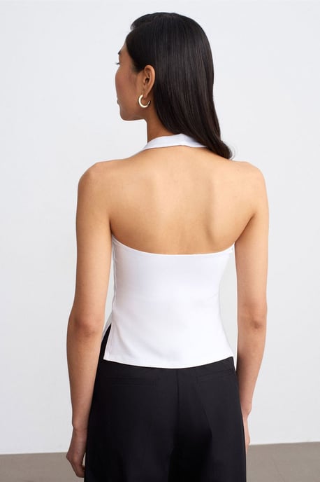 Halternekkleding Met Uitsnijding Slim Fit Blouse - Image 2