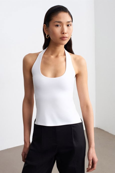 Halternekkleding Met Uitsnijding Slim Fit Blouse - Image 3