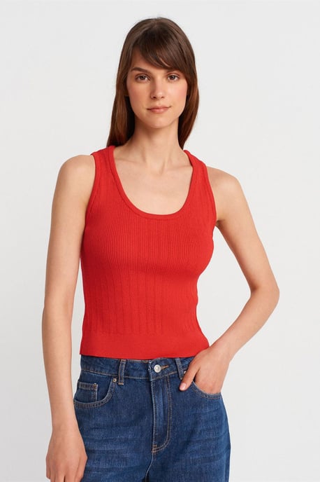 Geribbelde Mouwloze Slim-fit Blouse - Image 1