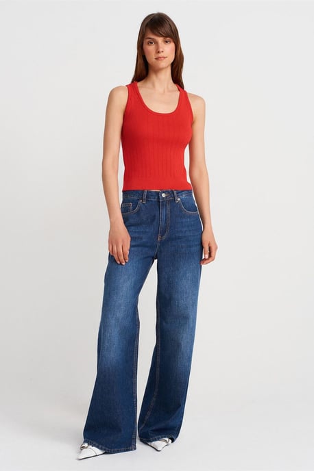 Geribbelde Mouwloze Slim-fit Blouse - Image 3
