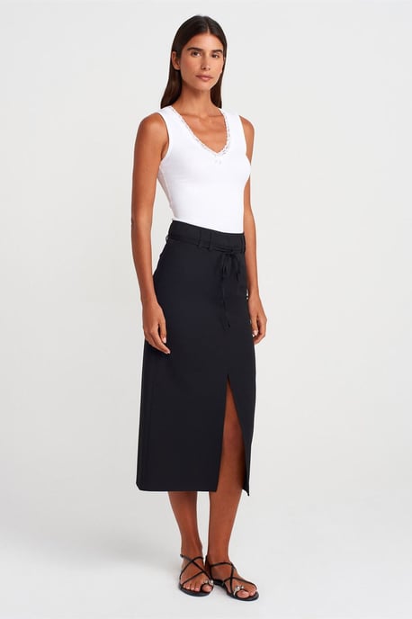 Mouwloze Kant Geribbelde V-hals Blouse - Image 4