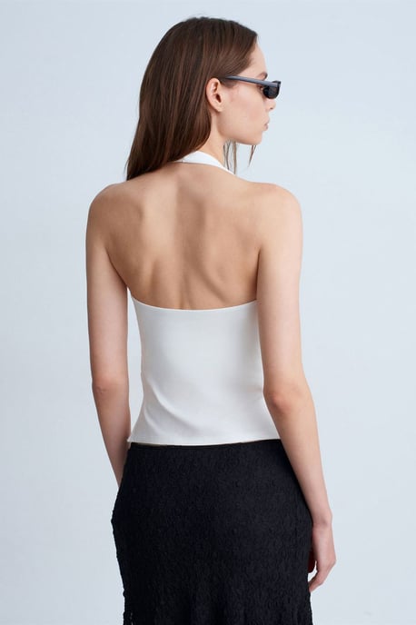Halternekkostuum Cut-Out Slim Fit Blouse - Image 2