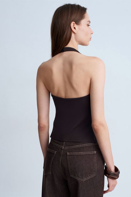 Halternek Cut-Out Slim Fit Blouse - Image 3