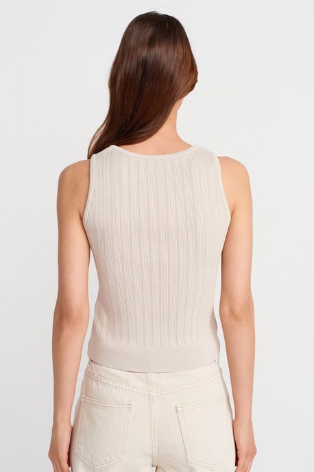 Geribbelde Mouwloze Slim-fit Blouse - Image 2