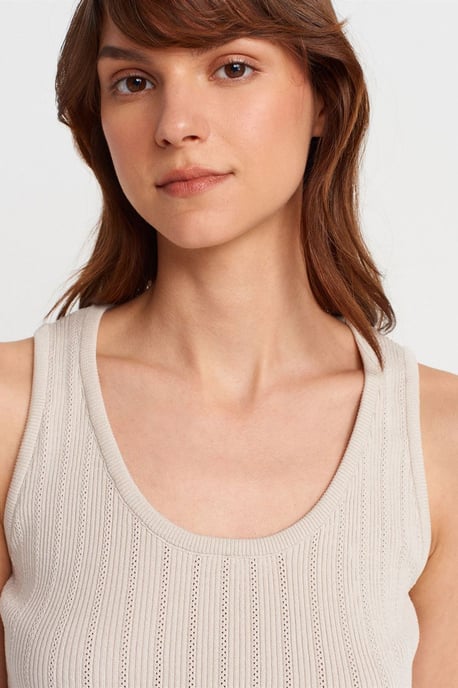 Geribbelde Mouwloze Slim-fit Blouse - Image 3