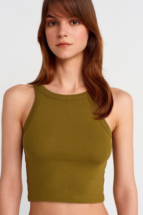 Geribbelde katoenen sweater zonder mouwen Crop Top - Image 3