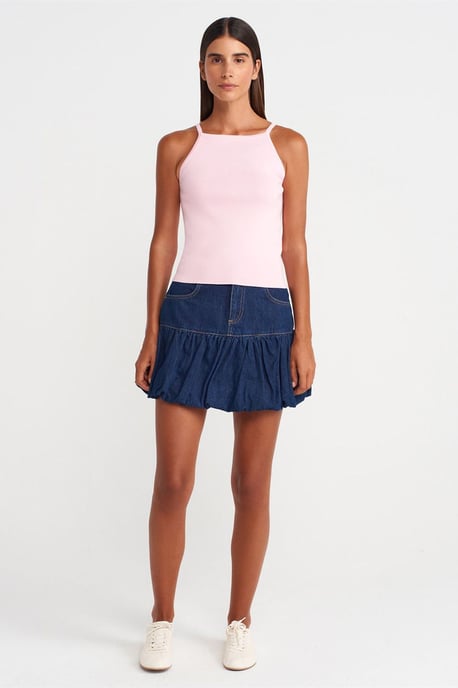 Slim Fit Halter Gebreide Blouse met Strikdetail - Image 3