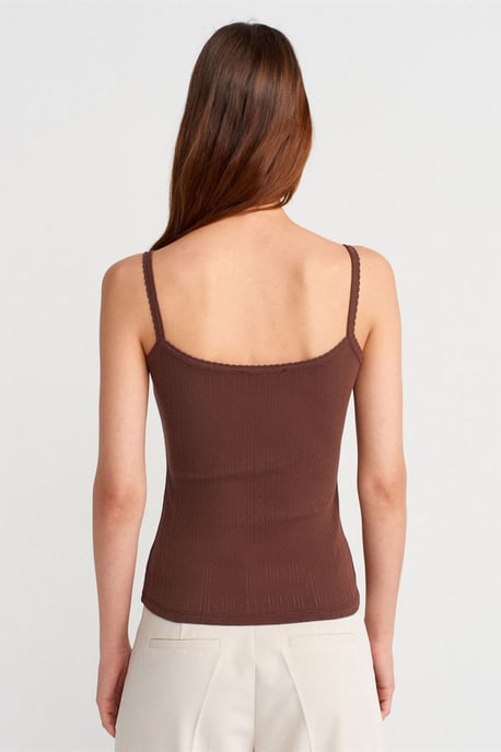 Slim Fit Geribbelde Katoenen Camisole Top - Image 2