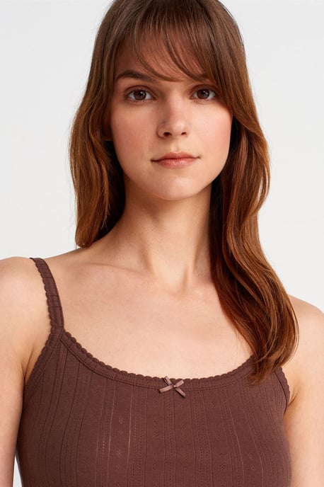 Slim Fit Geribbelde Katoenen Camisole Top - Image 3