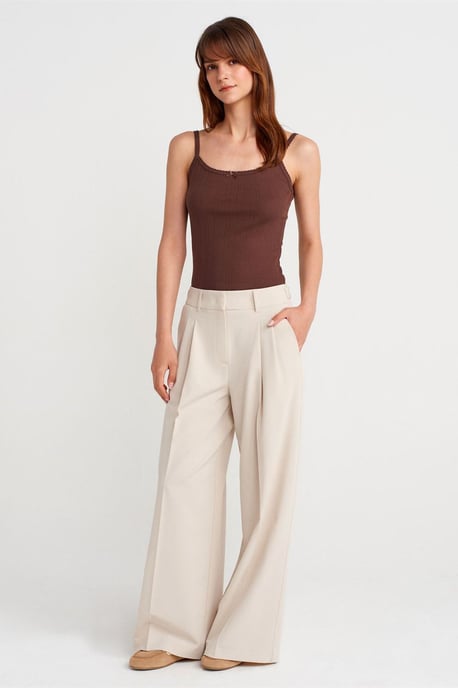 Slim Fit Geribbelde Katoenen Camisole Top - Image 4