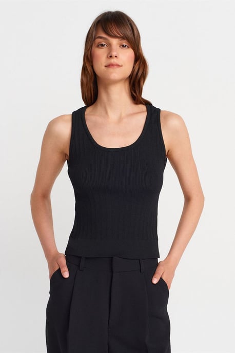 Geribbelde Mouwloze Slim-fit Blouse - Image 1