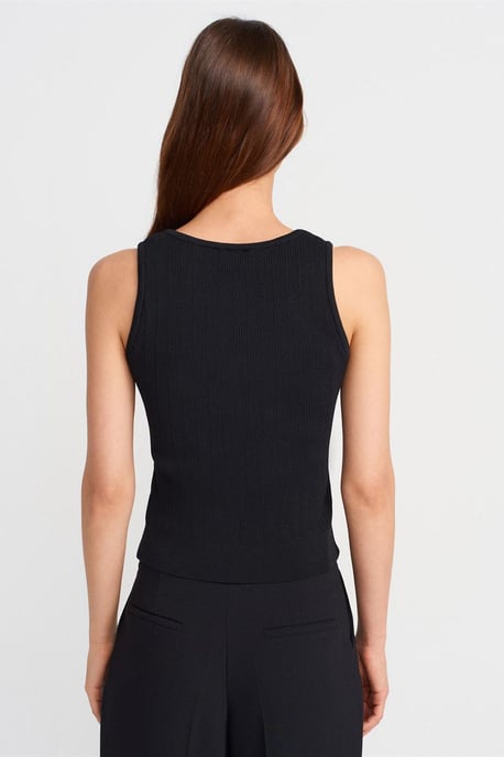 Geribbelde Mouwloze Slim-fit Blouse - Image 2