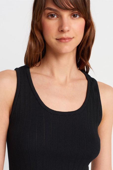 Geribbelde Mouwloze Slim-fit Blouse - Image 3