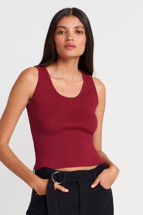 Geribbelde Mouwloze Slim-fit Blouse - Image 1