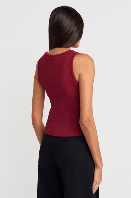 Geribbelde Mouwloze Slim-fit Blouse - Image 2