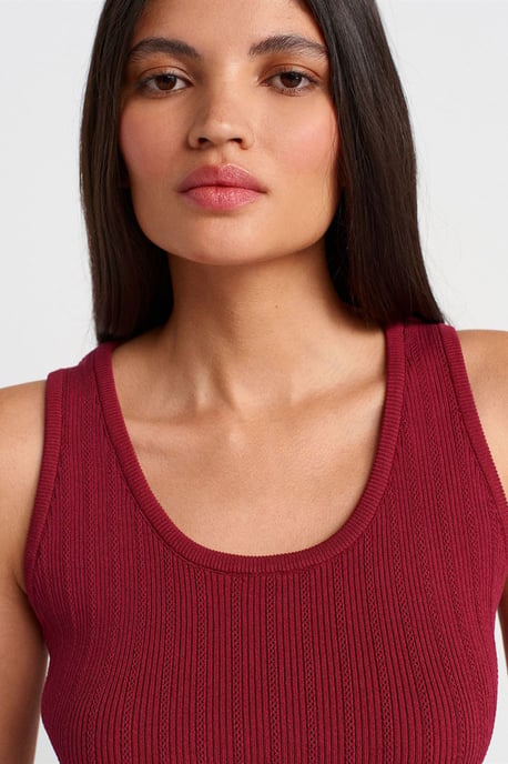 Geribbelde Mouwloze Slim-fit Blouse - Image 3