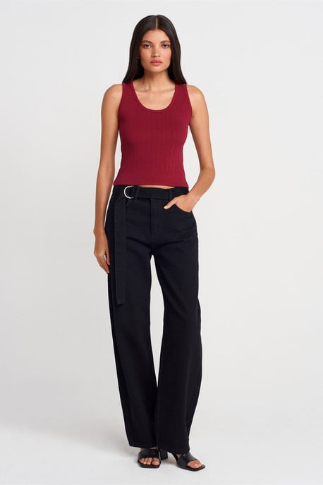 Geribbelde Mouwloze Slim-fit Blouse - Image 4